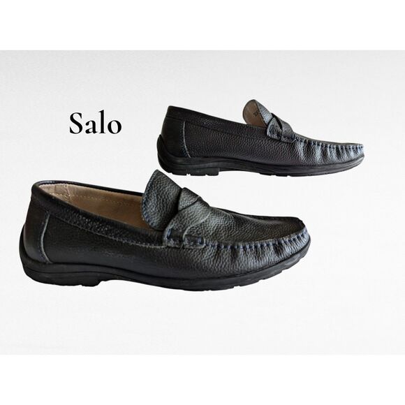 Salo New York Men's Slip On Genuine Leather Moccasin Loafers  Sz 39 - Picture 1 of 11